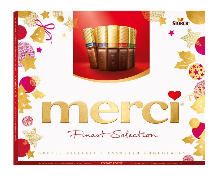 Merci Finest Milk & Dark Chocolate Box - 8 Varieties, Gluten-Free, Individually Wrapped