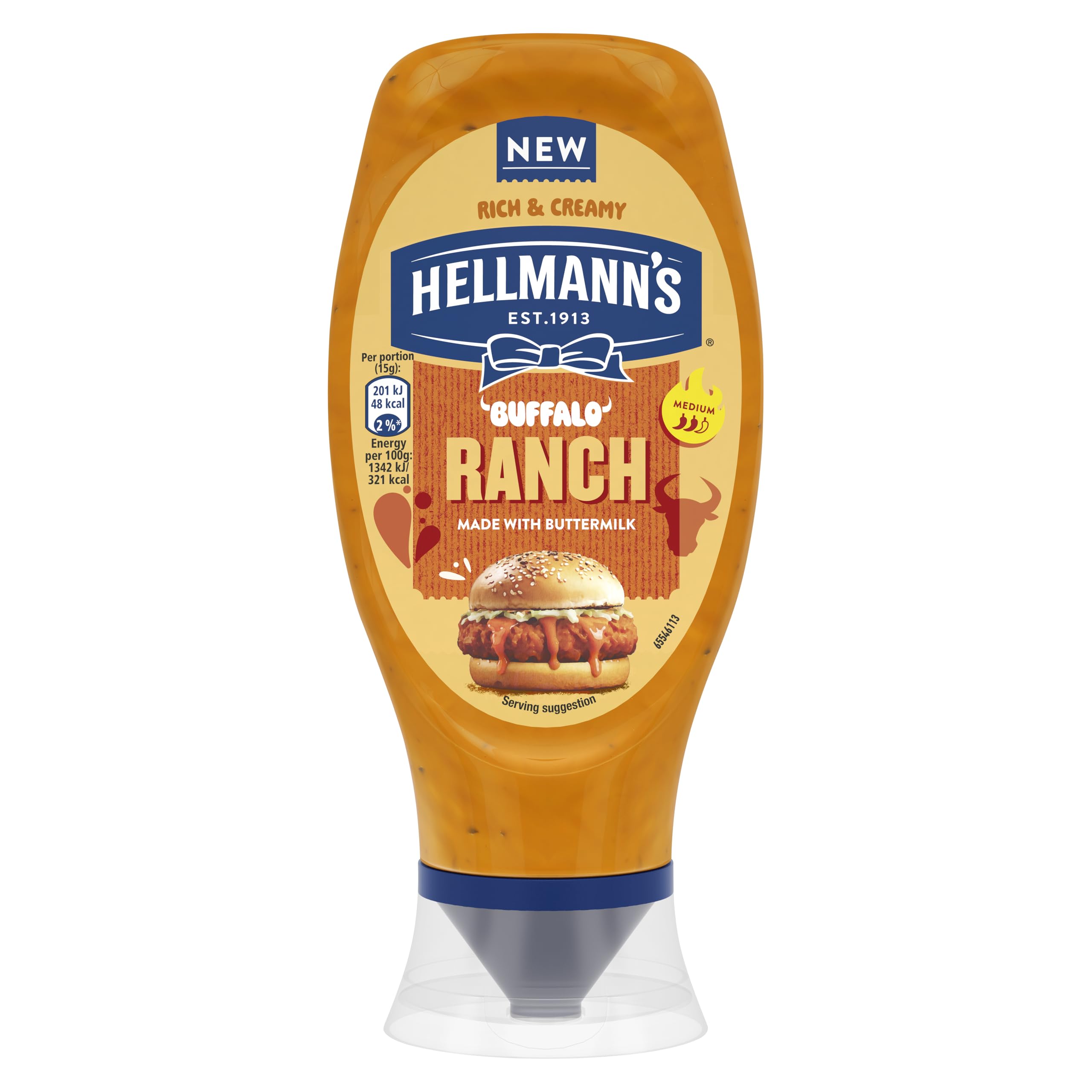 Hellmann's Buffalo Ranch Sauce with Buttermilk & Chillies | Medium Spicy | Vegetarian Suitable 1