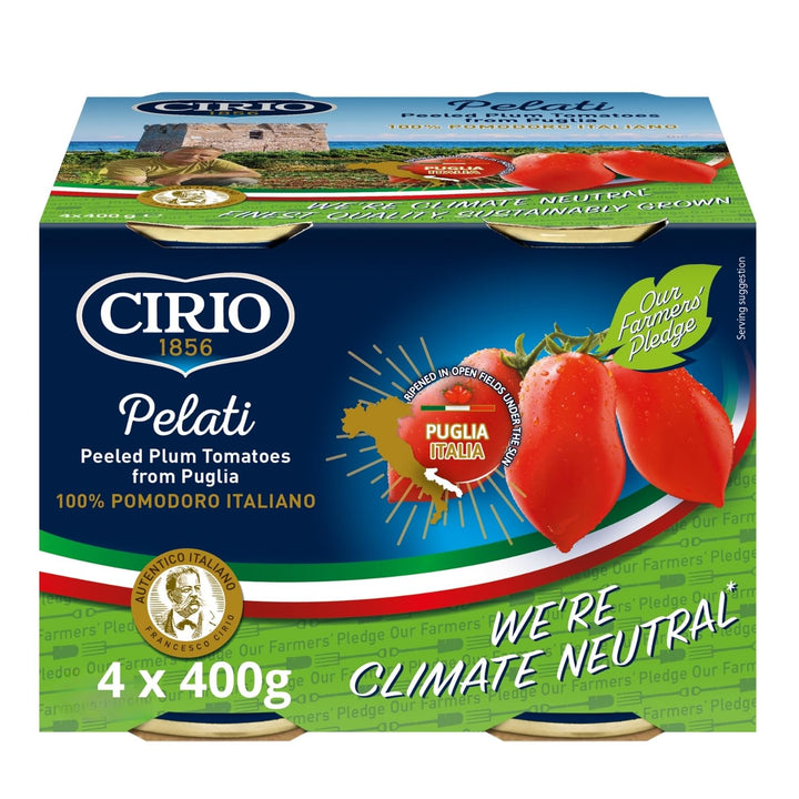 Cirio Peeled Plum Tomatoes 100% Italian, 400g (Pack of 4)