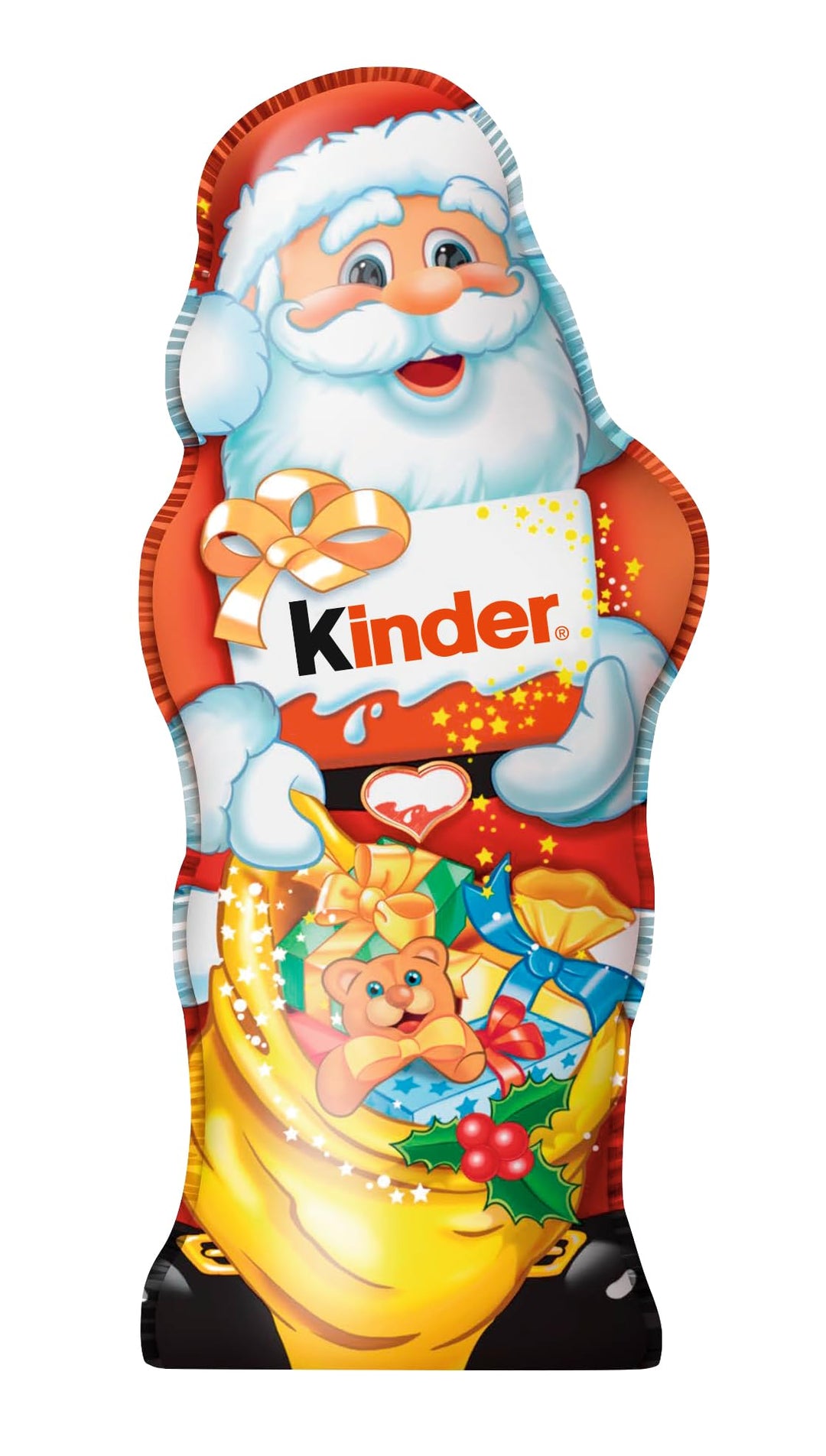 Kinder Milk Chocolate Santa Figure Gift, 110g Festive Chocolate Stocking Filler