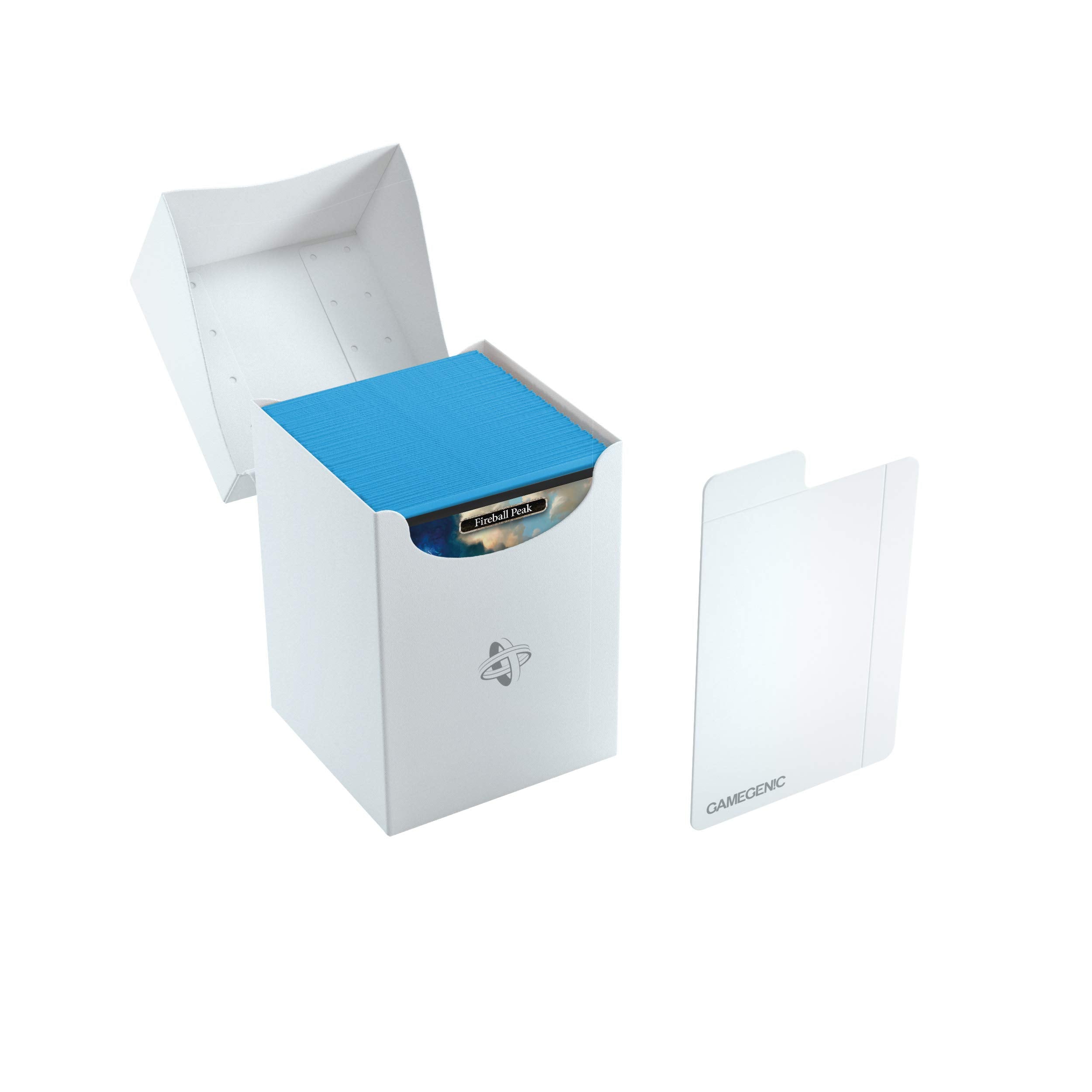 Gamegenic 100-Card Deck Holder for Trading Card Games - White | Cobra Neck Technology | Self-Locking Lid 5