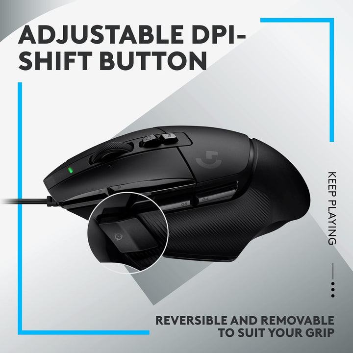 Logitech G G502 X Wired Gaming Mouse - Black with LIGHTFORCE Hybrid Optical-Mechanical Switches