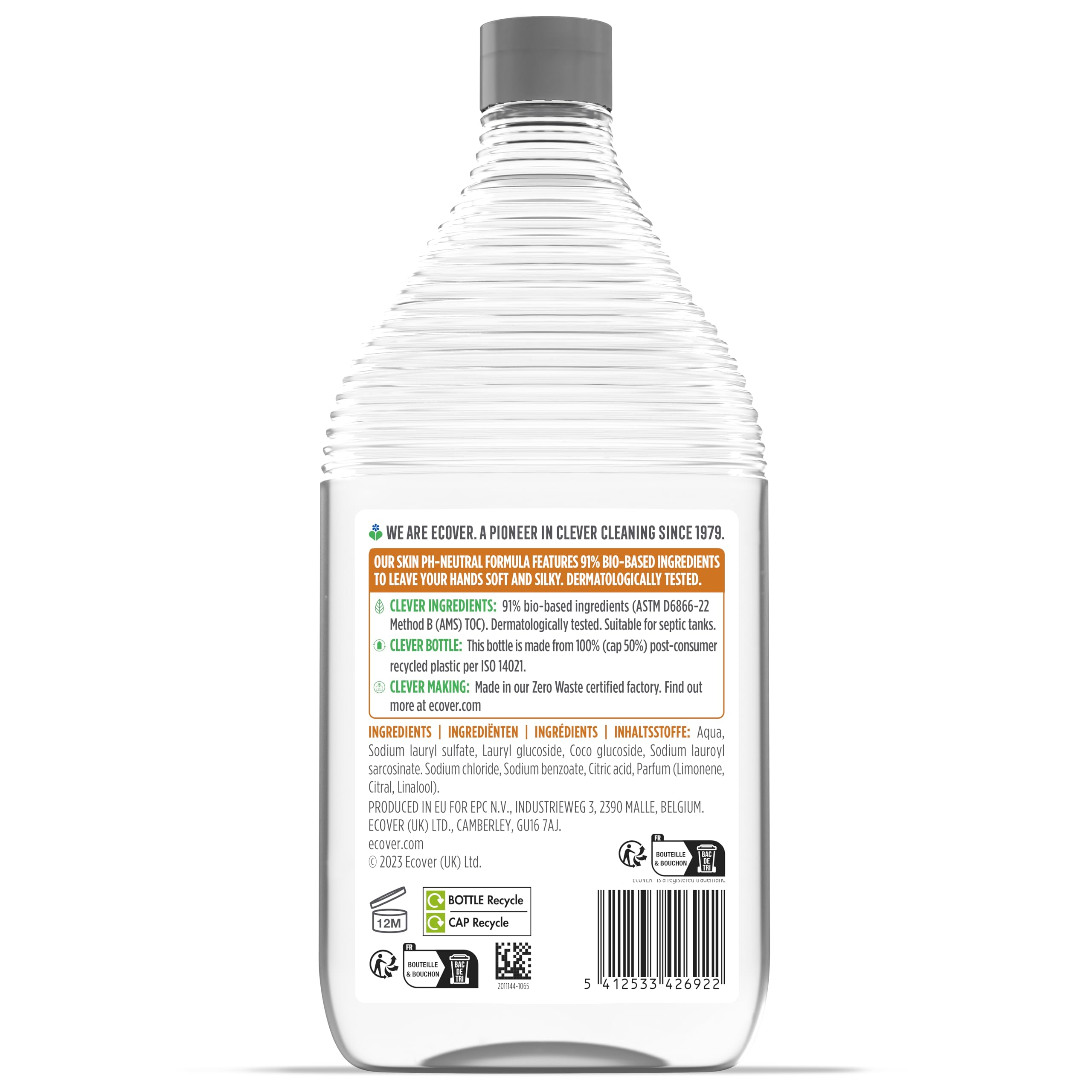 Ecover - Hand Wash Refill, Fresh Citrus & Orange, 980g 4