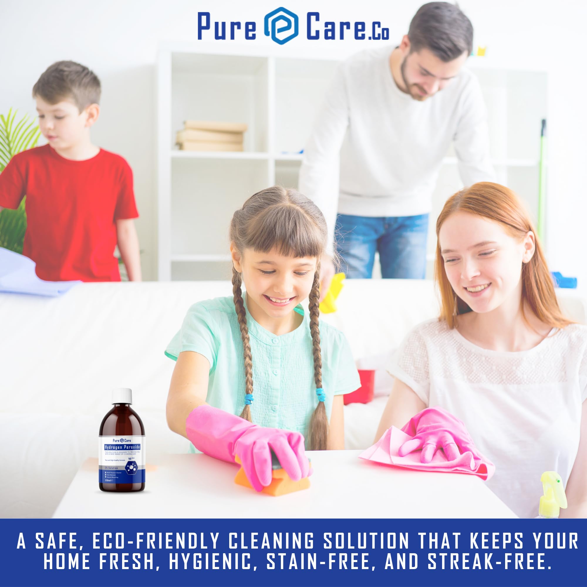 PureCare Hydrogen Peroxide 3% Solution - Multi-Purpose Cleaner & Stain Remover | 250ml Liquid 4