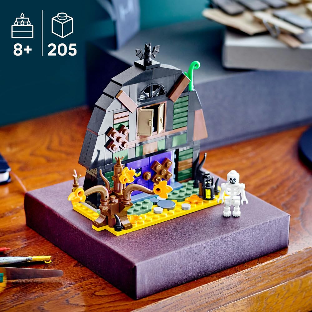 LEGO Halloween Barn Building Set 40721 - Skeleton Minifigure & Decor | Ages 8+