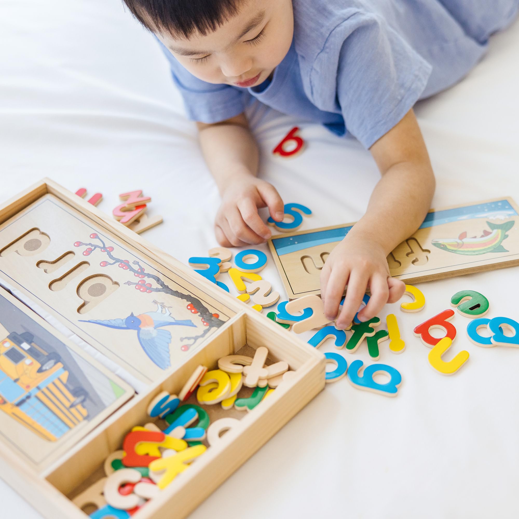 Melissa & Doug See & Spell Wooden Puzzle - Educational Learning Toy for Kids 4-6 12