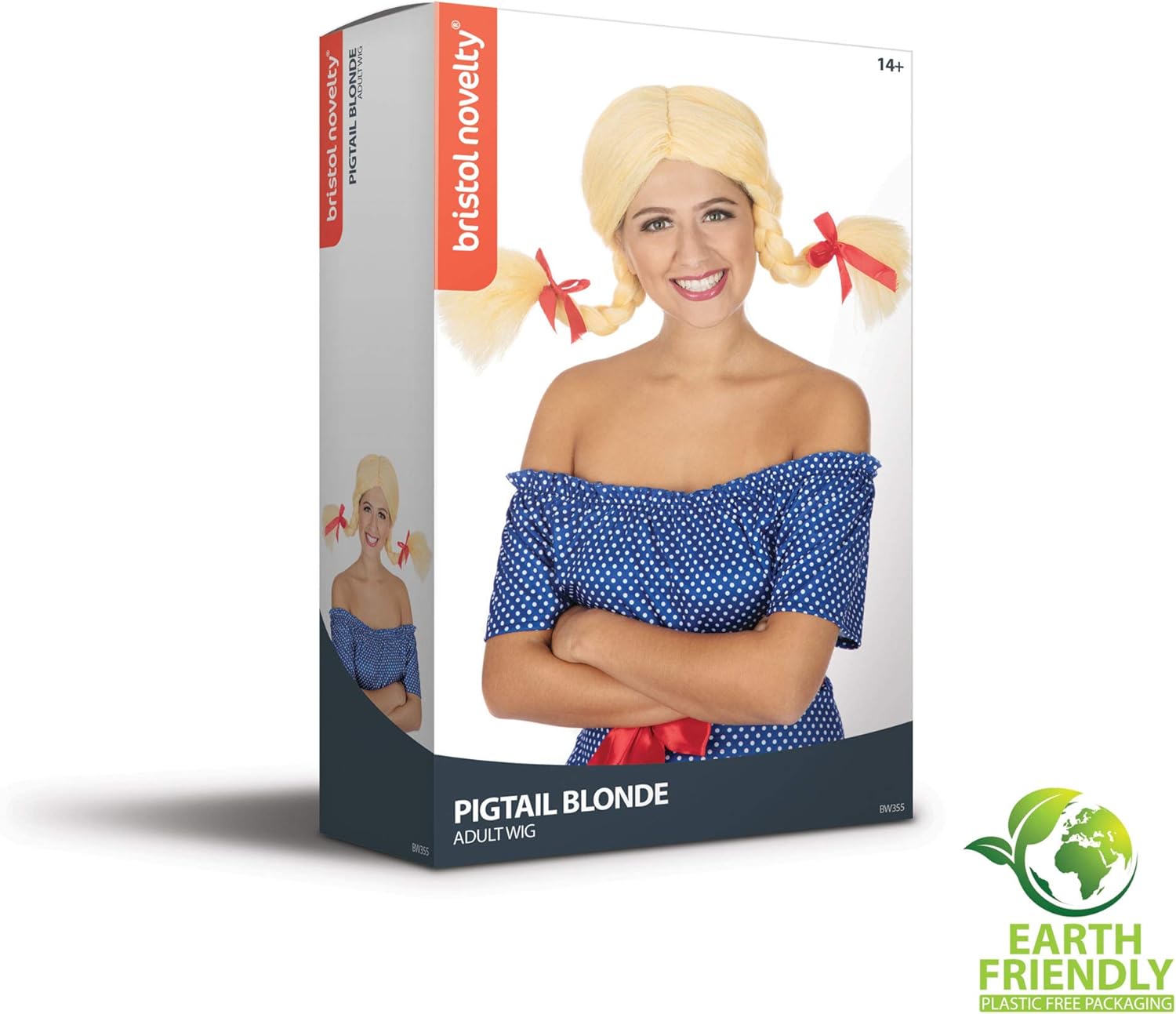 Bristol Novelty Blonde Pigtail Wig, One Size (Model BW355) 2