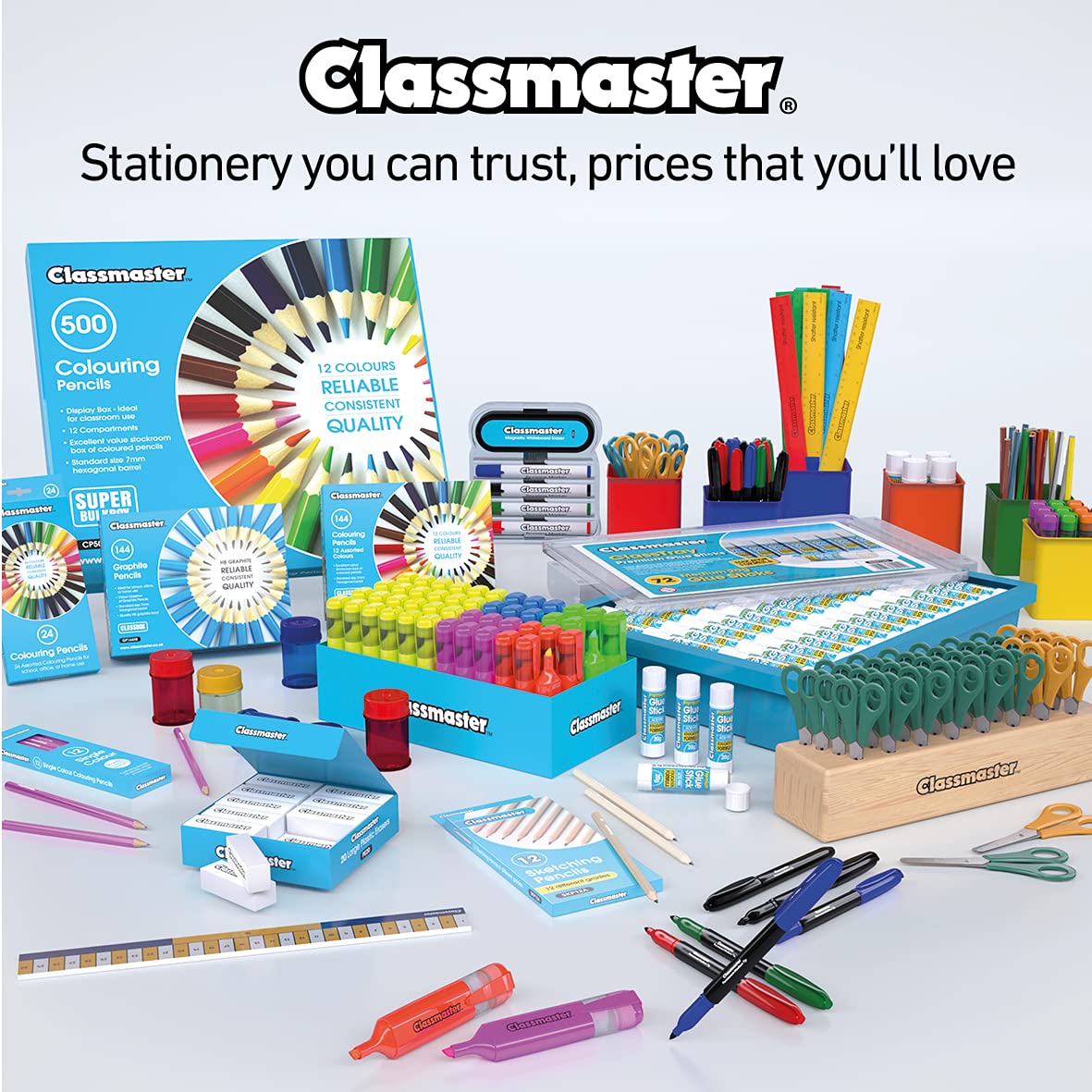 Classmaster CP144 Coloured Pencils - Pre-Sharpened Wooden Pencils for Kids & Adults 7