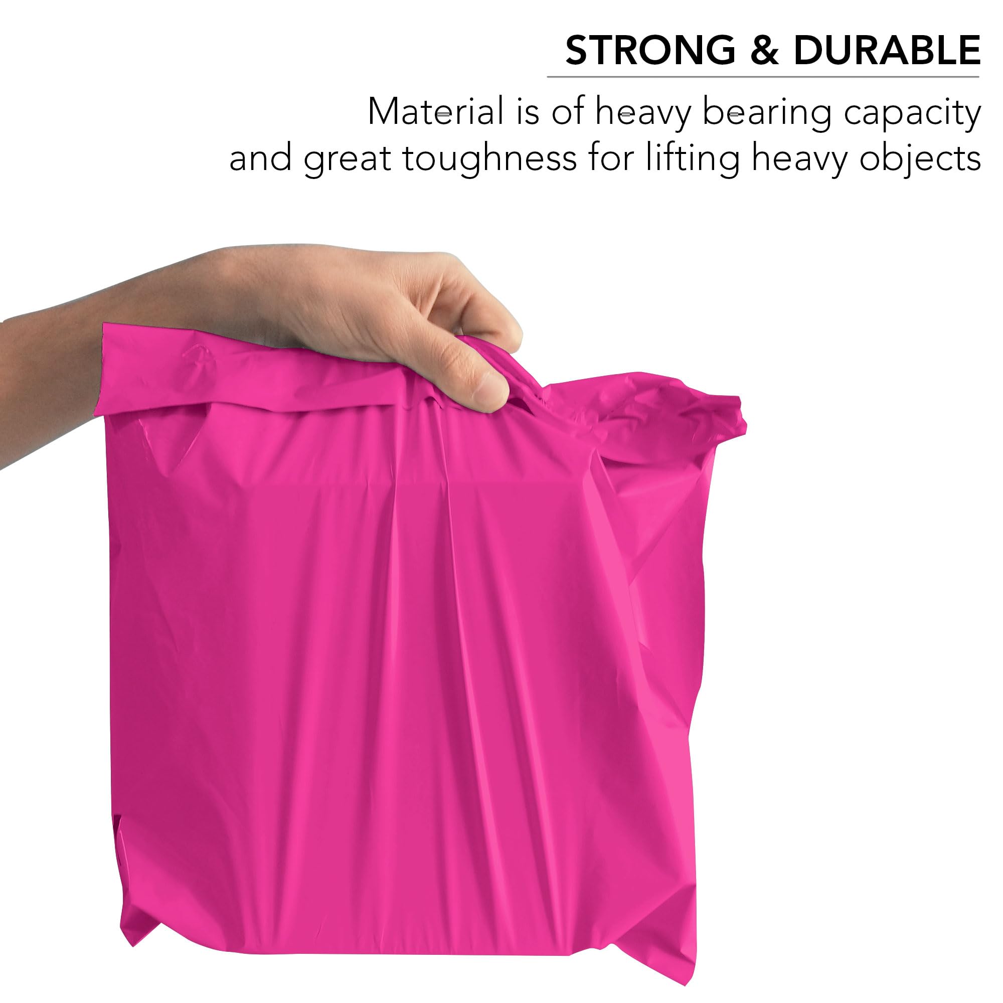 iSOUL 100 Mixed Mailing Poly Postal Self Seal Bags | 4 Sizes (6x9, 9x12, 10x14, 12x16) | Hot Pink 3