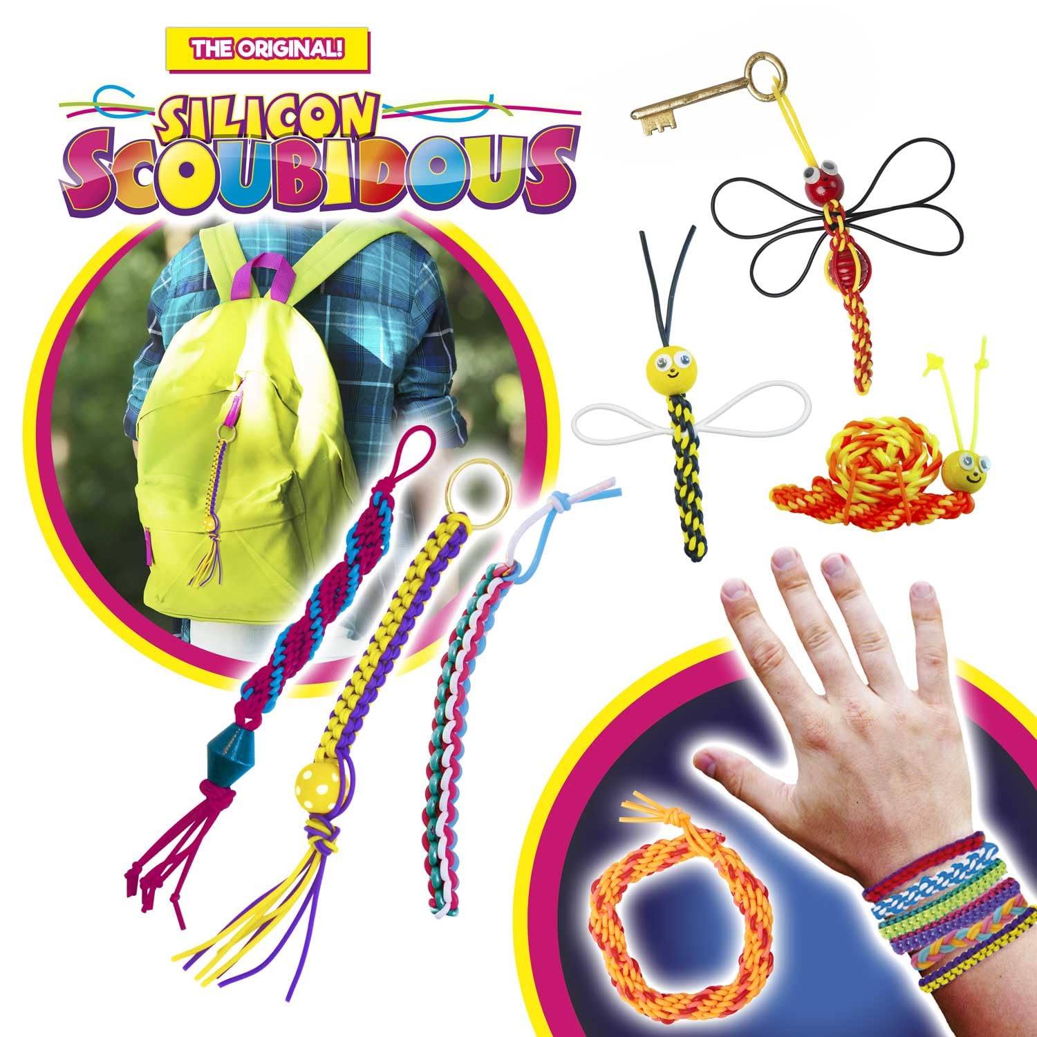 CRAZE SCOUBIDOUS - Bag XXL Jewellery Making Kit | 14 Silicone Strings | 21m Crafting Fun 2