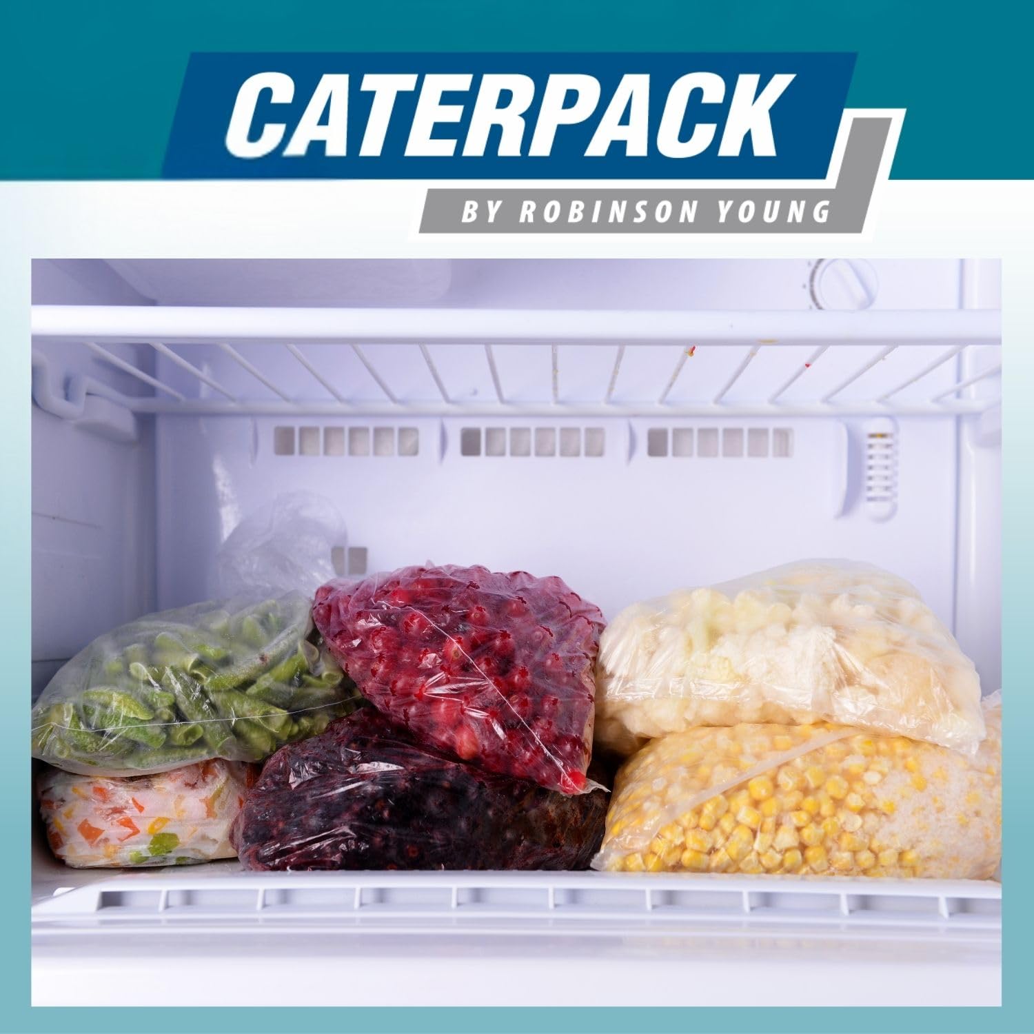 CATERPACK BY ROBINSON YOUNG Freezer Bags - 100 Pack Medium Food Storage with Twist Ties | 25cm x 38cm 3