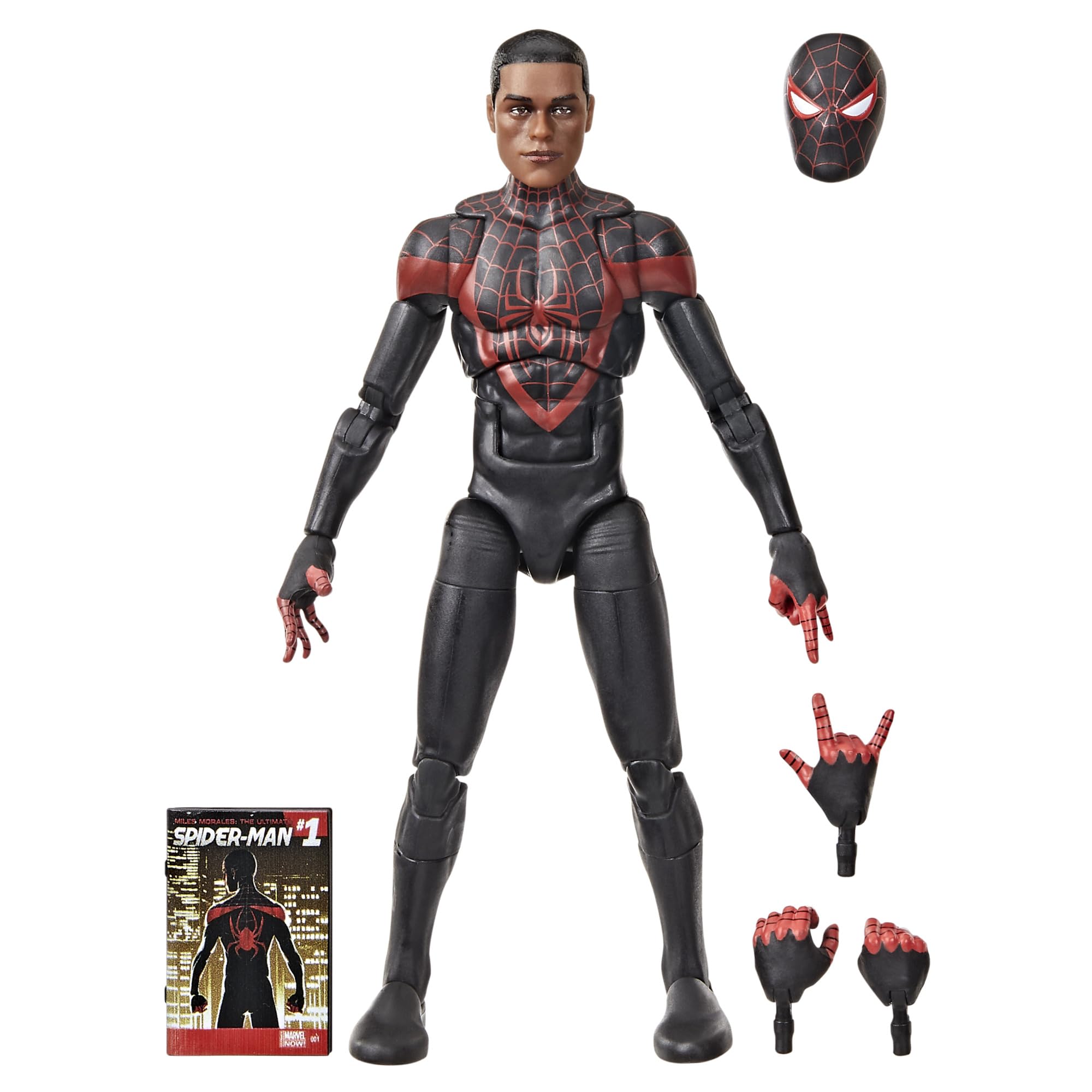 Marvel Legends Ultimate Miles Morales Spider-Man Action Figure - 6 Inch Collectible with Comic Accessories 1