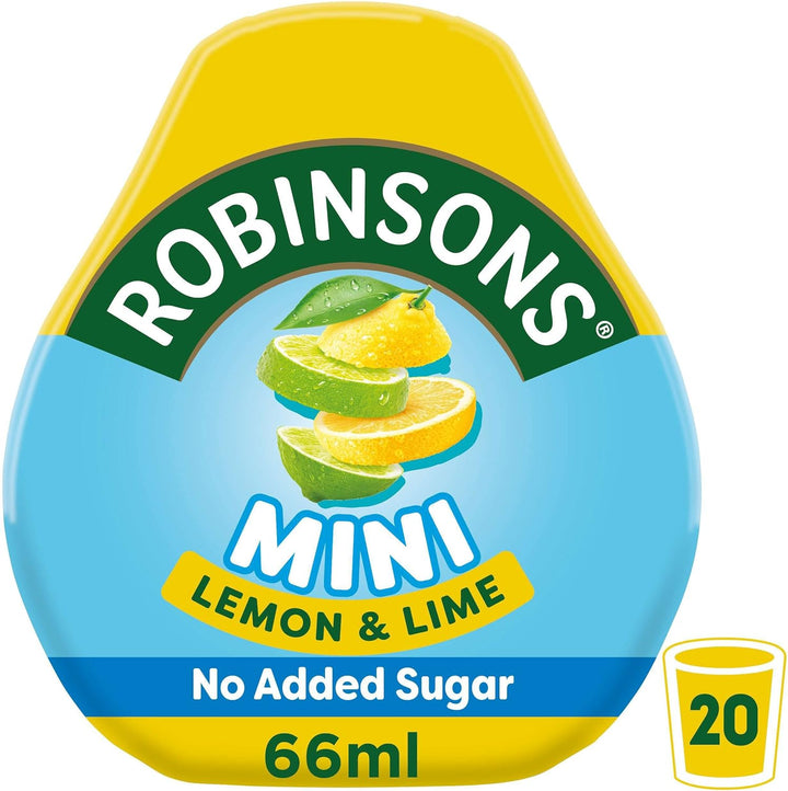Robinsons Mini - No Added Sugar - Low Calorie - Lemon & Lime Fruit Squash Concentrate - Makes 20 Drinks