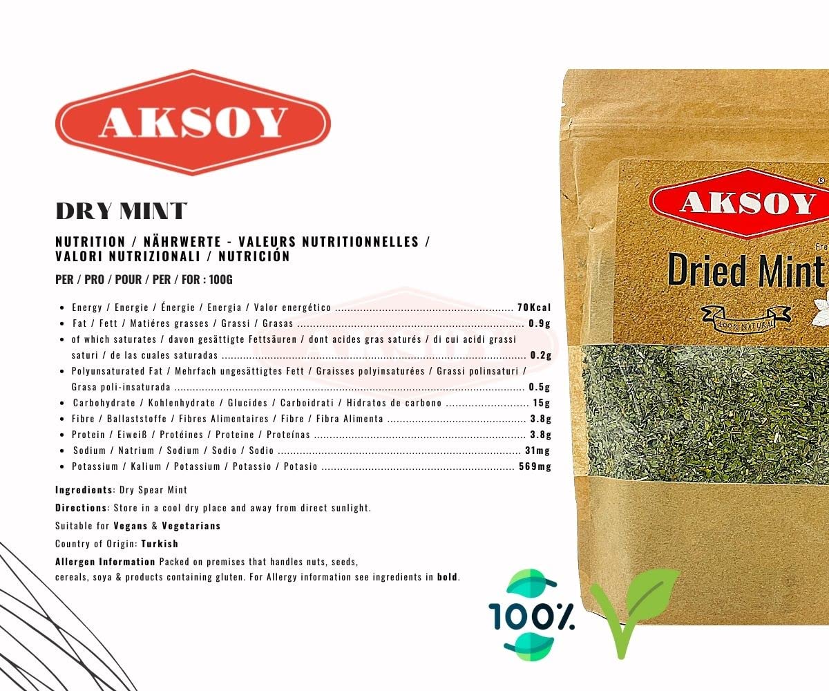 Aksoy Mint Pfefferminzblätter 250 g – Premium getrocknete Minzblätter 7