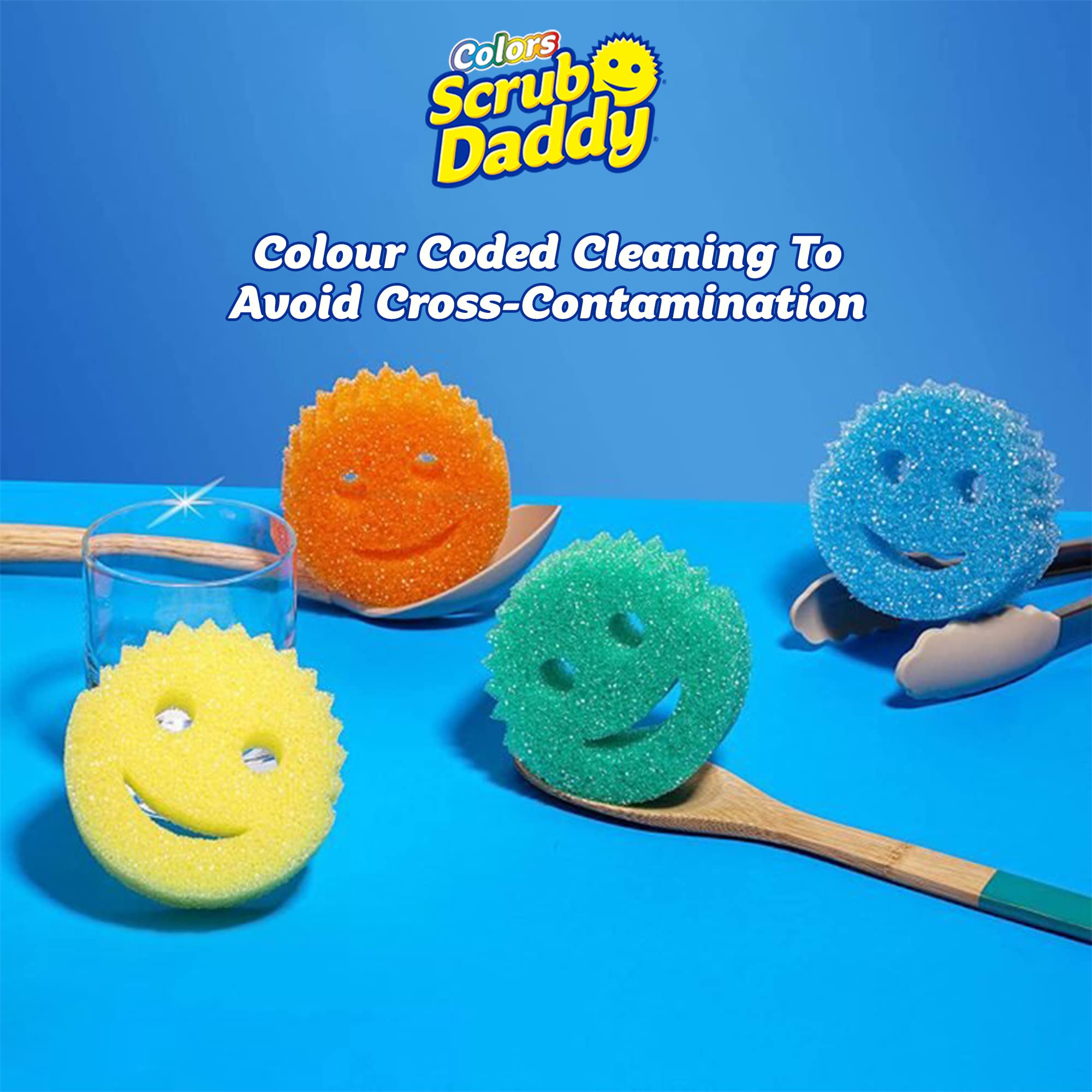 Scrub Daddy - Colors Kitchen Sponges, Dish Sponges for Washing Up, FlexTexture Design 5