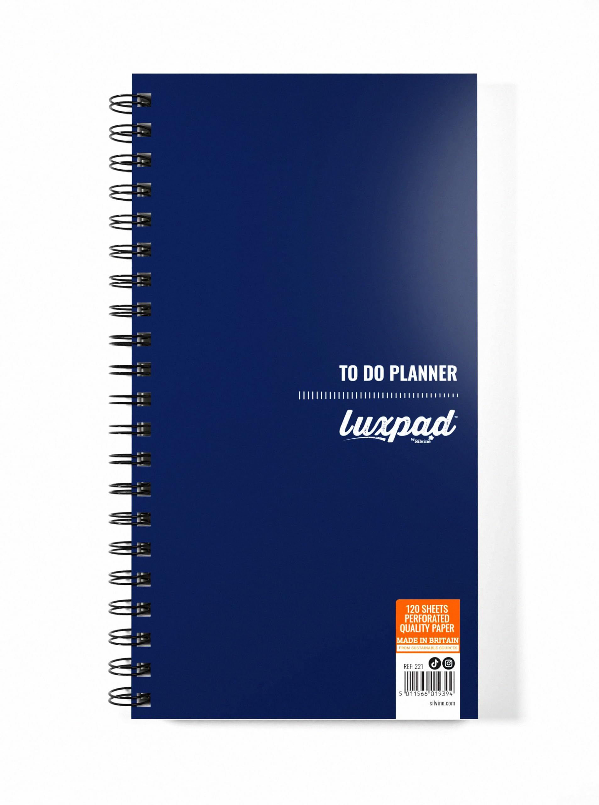 Silvine To Do List Planner Wirebound Notebook - 240 Pages | 280 x 150mm | Blue 1