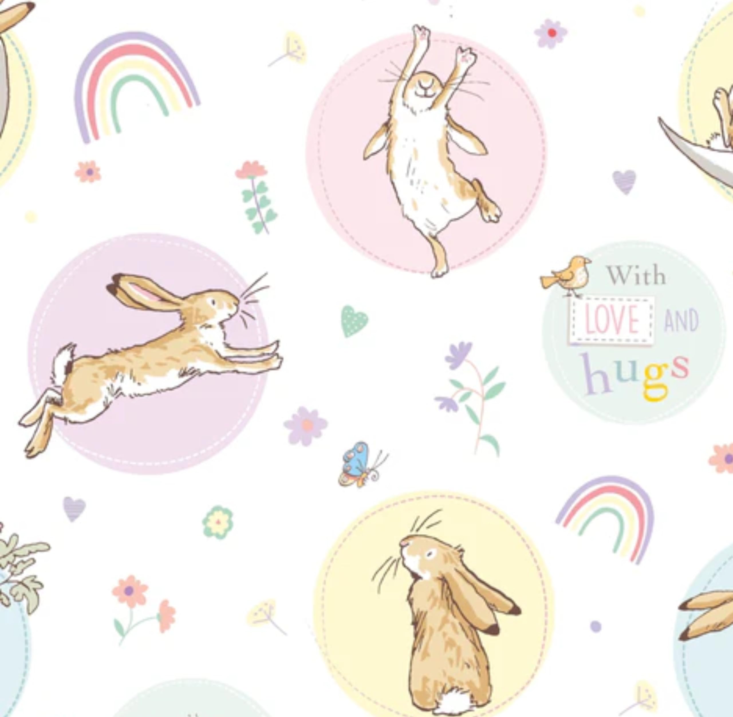 Guess How Much I Love You - Bunny Theme Gift Wrapping Paper with Tags | 2 Sheets