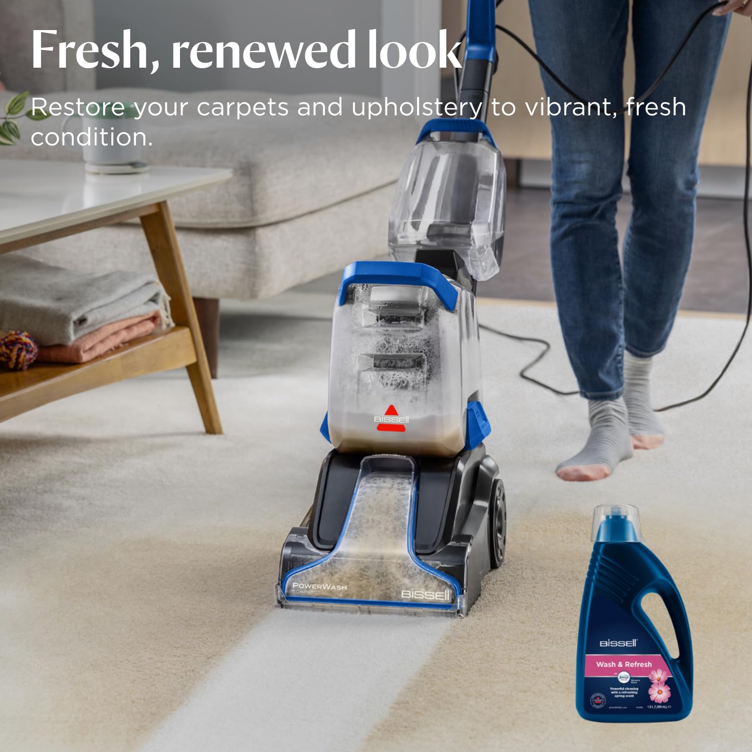 BISSELL Wash & Refresh with Febreze Blossom & Breeze Carpet Detergent | 1.5L Liquid | Safe for Kids & Pets 3