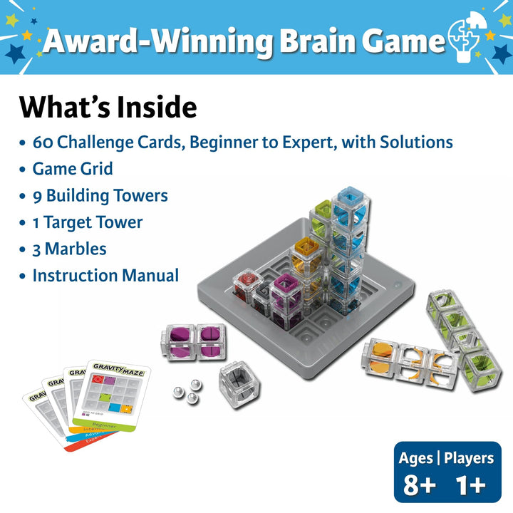 Thinkfun – Gravity Maze – Fallendes Marmor-Gehirnspiel und Stielspielzeug für Kinder ab 8 Jahren