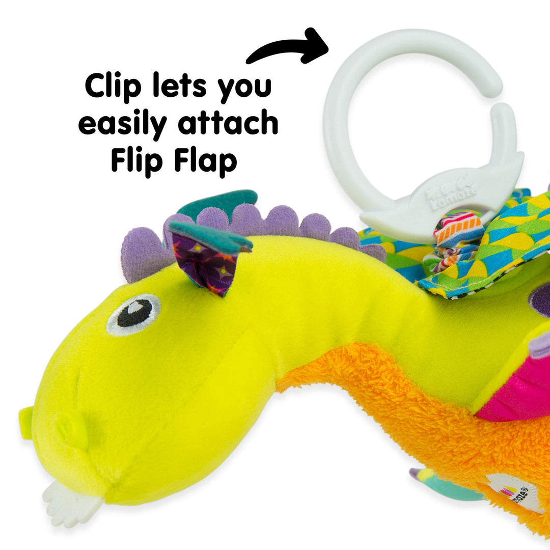 Lamaze Flip Flap Dragon - Sensory Plush Toy with Crinkle & Squeak Features for Babies