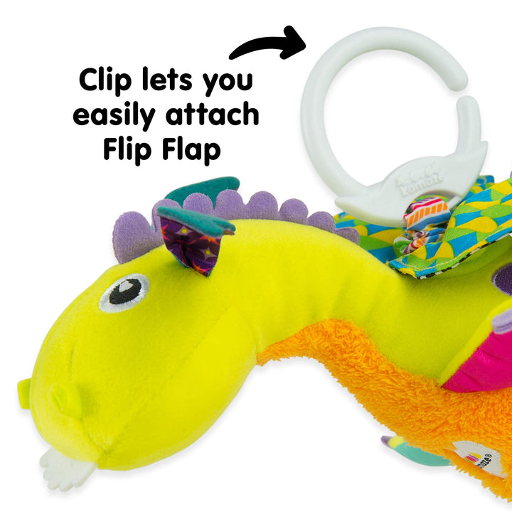 Lamaze Flip Flap Dragon - Sensory Plush Toy with Crinkle & Squeak Features for Babies