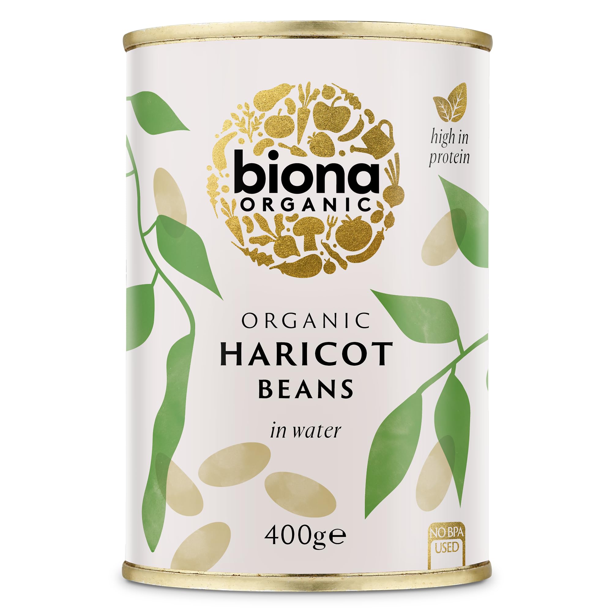 Biona Organic Haricot Beans in Water | 400g Can | Certified Organic & Vegetarian 1