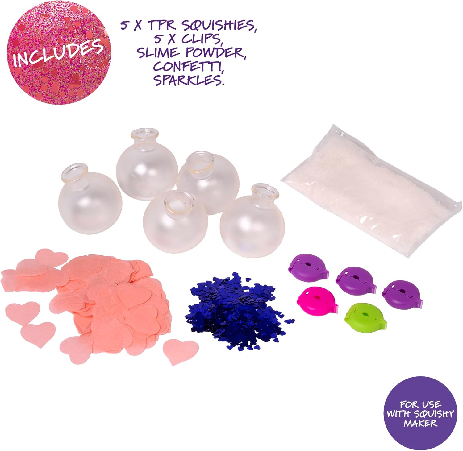 John Adams Doctor Squish Squishy Maker Refill Pack | DIY Squishy Kit with Slime Powder, TPR Squishies, Sparkles & Confetti for Creative Play 3