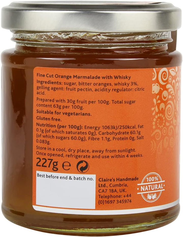 Claire's Handmade Orange Marmalade with Whisky (227g) - Award Winning