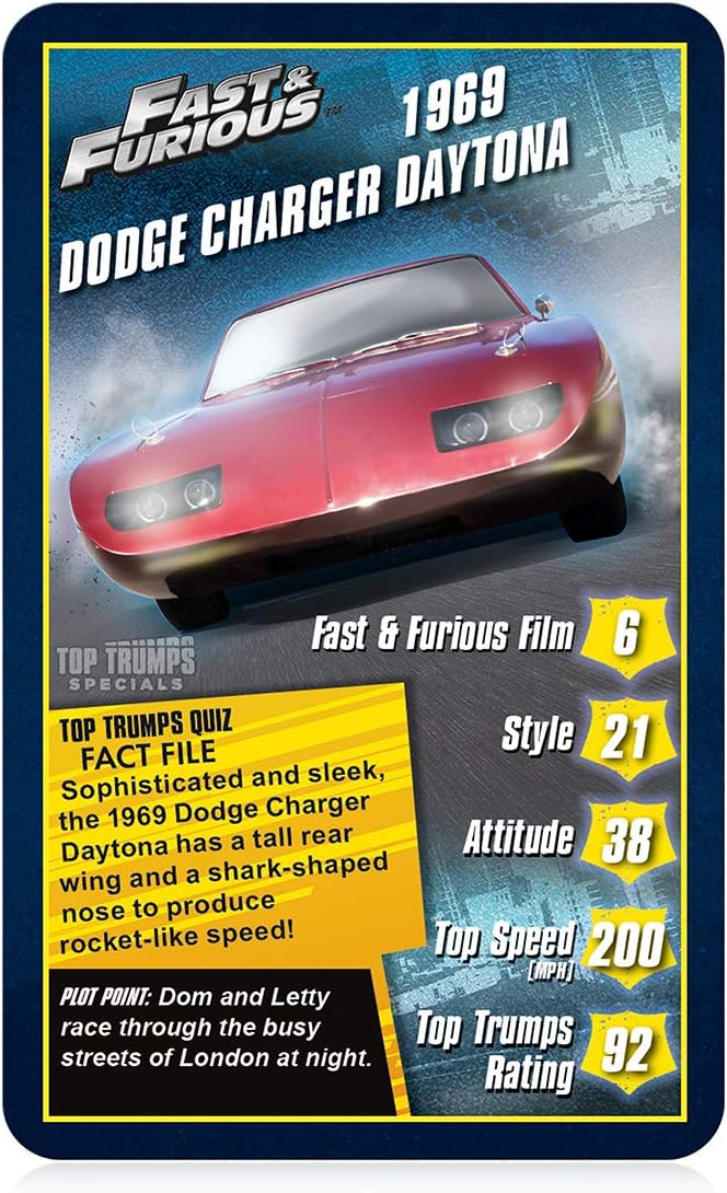 Top Trumps Fast and Furious Specials Card Game 4