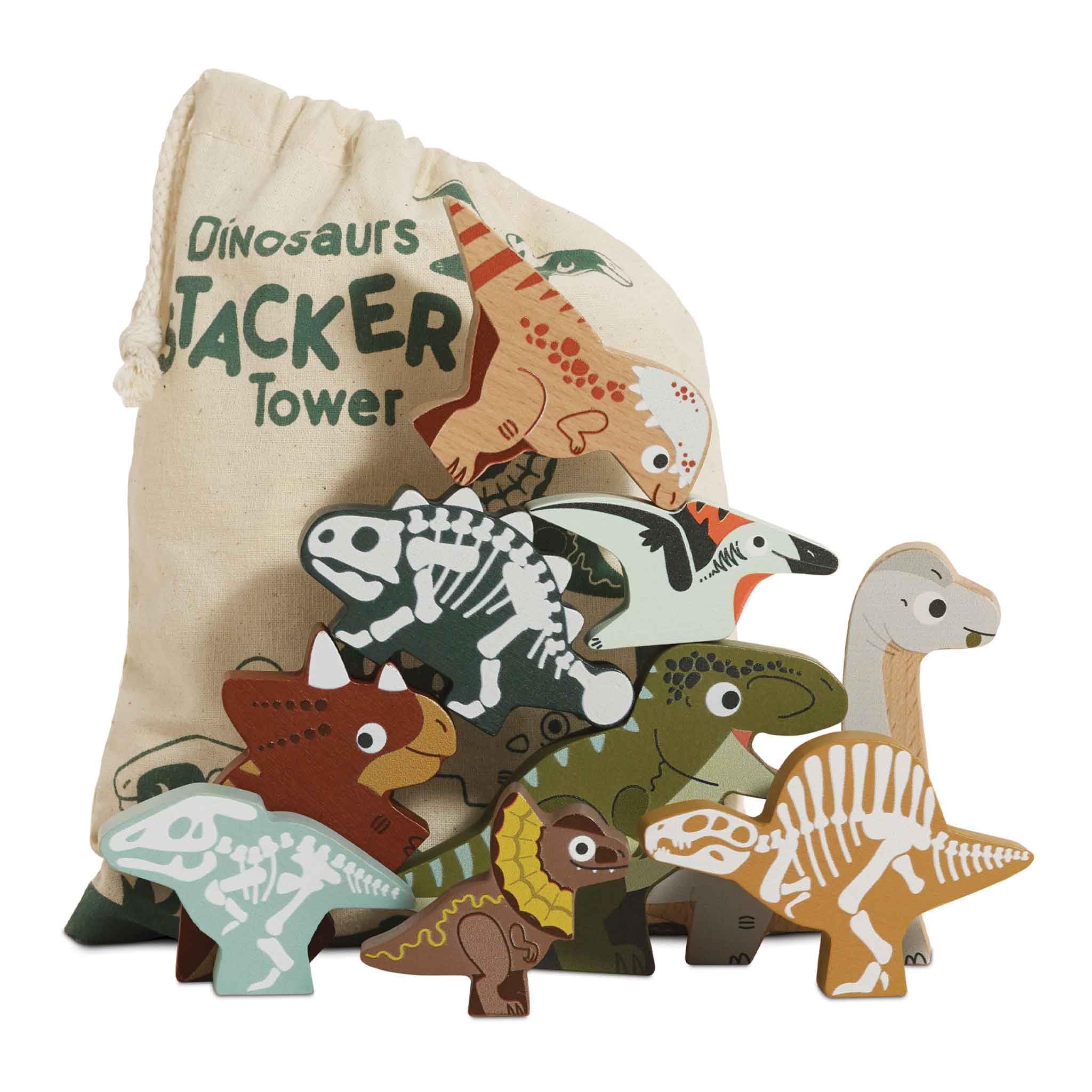 Le Toy Van Jurassic Dinosaurs Stacking Toy - 10 Piece Set | Ages 18 Months+