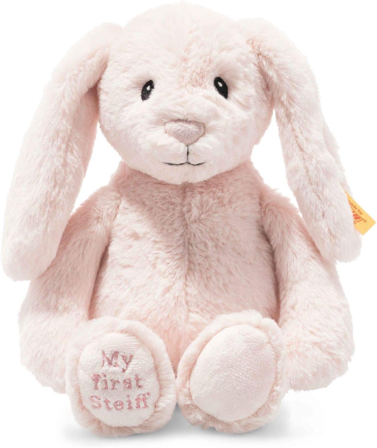 Steiff My First Hoppie Rabbit - Soft Cuddly Plush Toy for Newborns, 26 cm, Pink 1