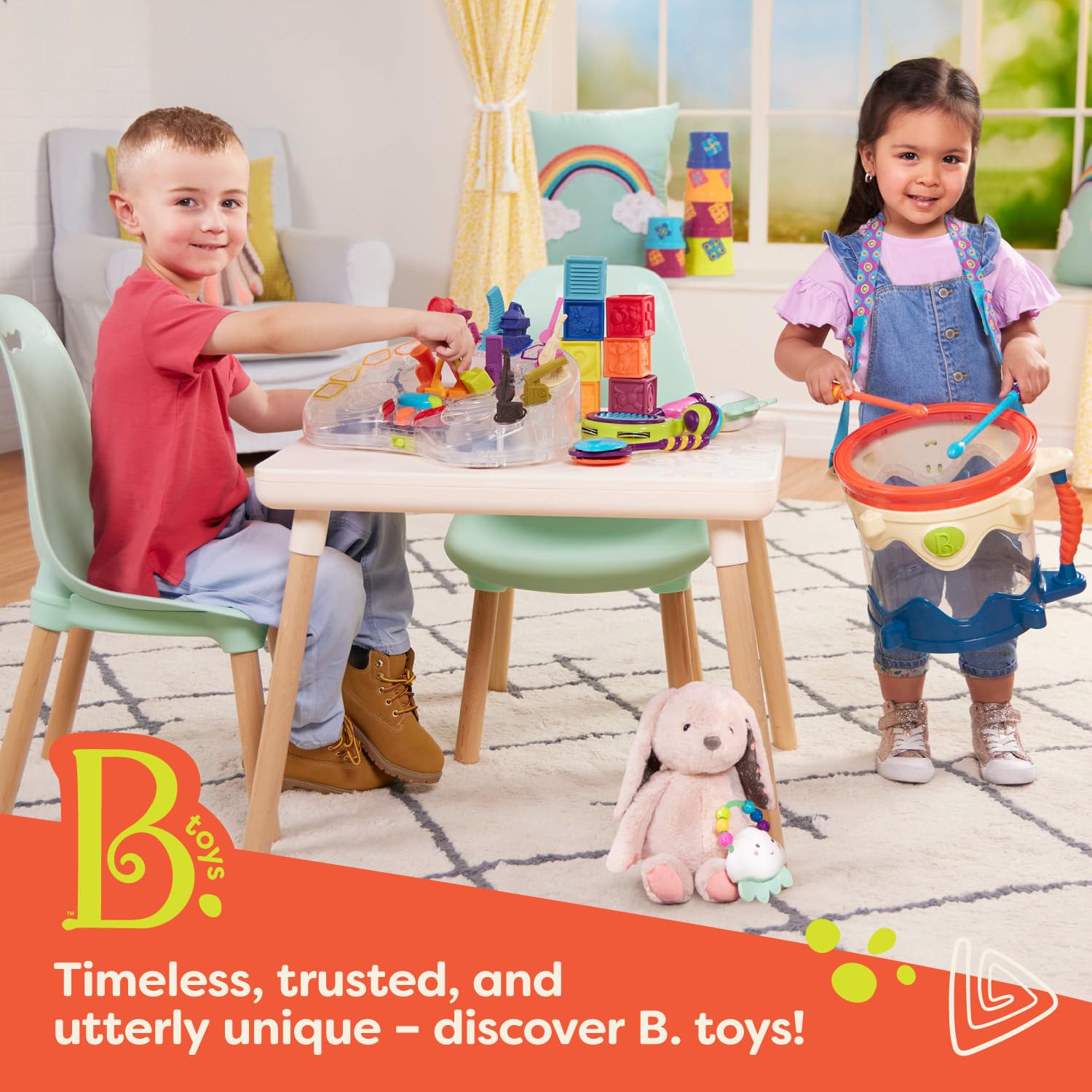 B. Toys Happy Hues Plush Bunny - Super Soft Stuffed Animal for Babies & Toddlers - Plumberry Pink 4