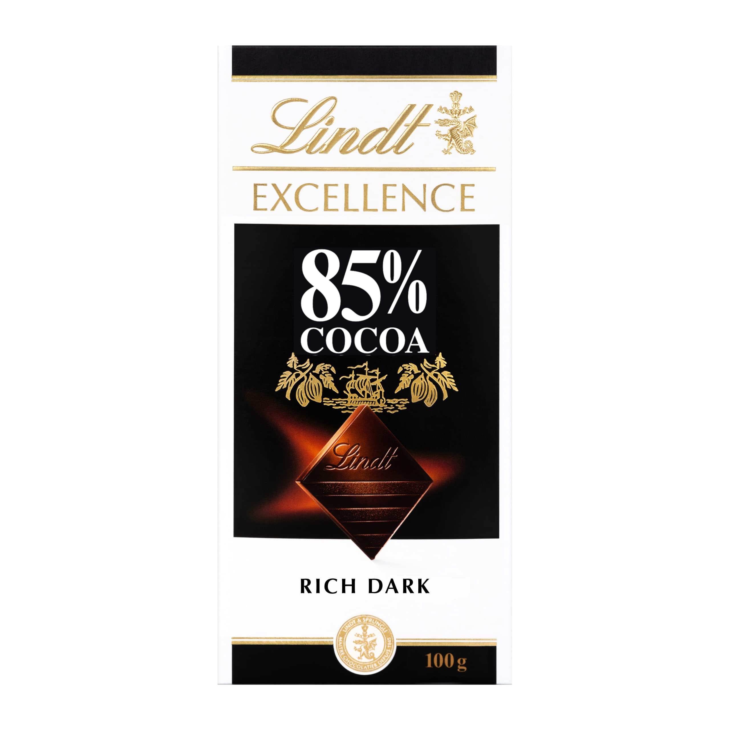 Lindt Excellence Dark 85% Cocoa Chocolate Bar, 100g 1