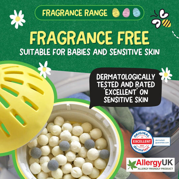 Ecoegg - Laundry Egg Refill Pellets | 50 Washes | Fragrance Free | Non-Bio & No Harsh Chemicals