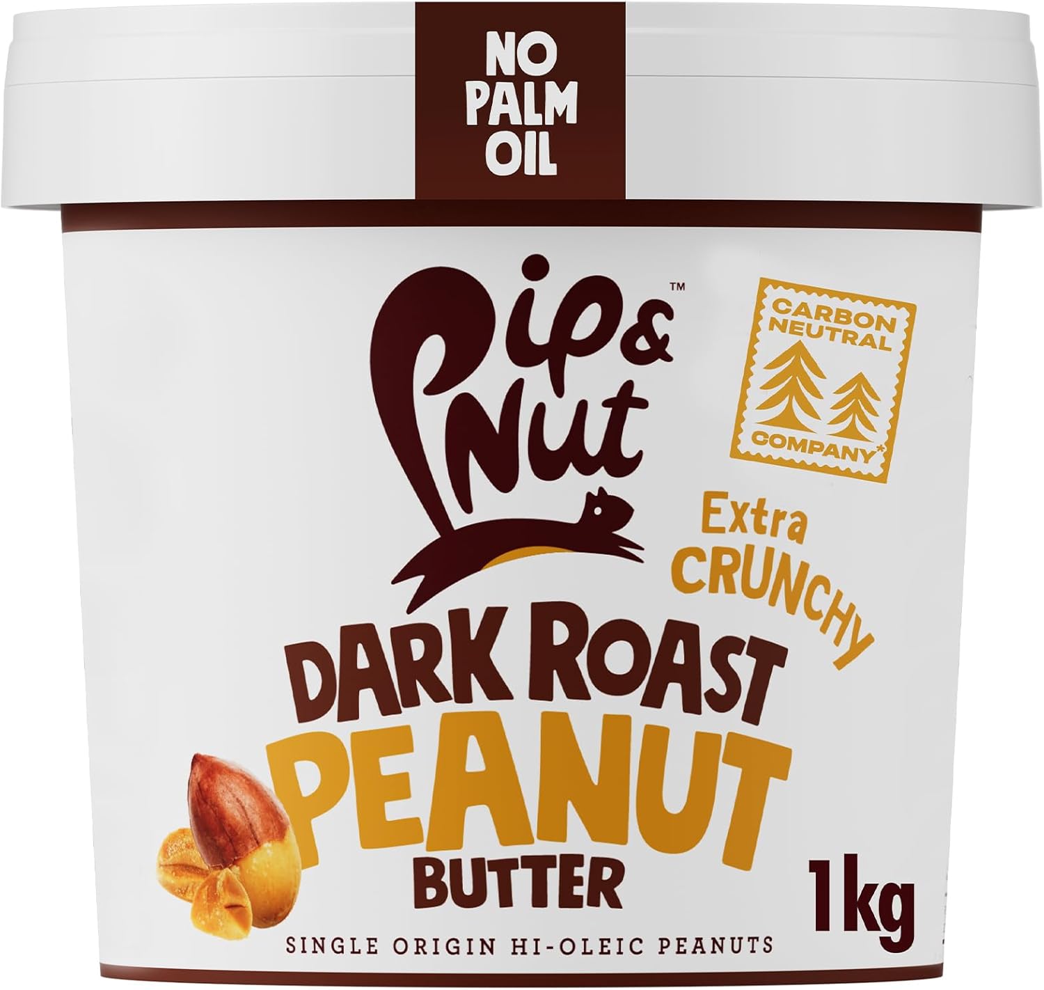 Pip &amp; Nut – Ultimative, extra knusprige, dunkel geröstete Erdnussbutter (1 kg) | Hochölsäurehaltige argentinische Erdnüsse, kein Palmöl