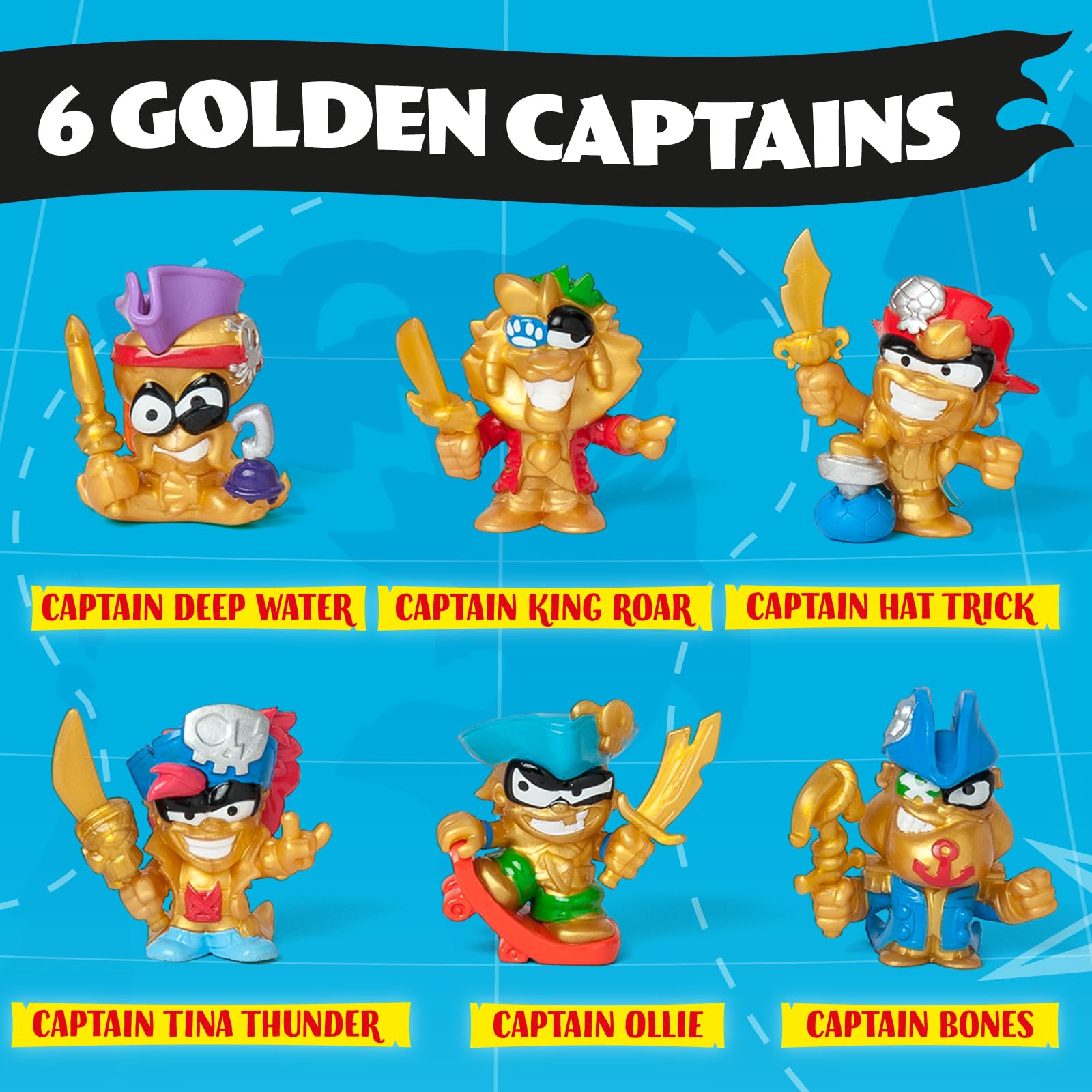 PIRATIX Golden Treasure Series – Captain Bones Captain Pack with 4 Piratix Figures 5