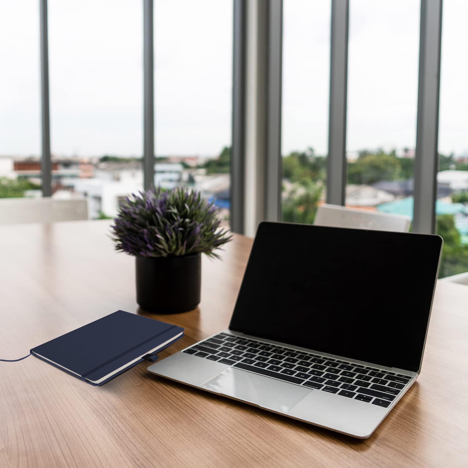 delka A4 Notebook - Vegan Leather Hard Cover | 160 Pages Ruled | Navy 3
