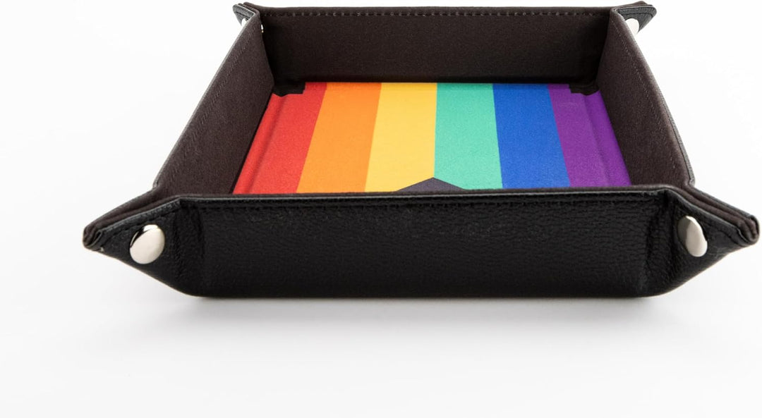 Metallic Dice Games FanRoll Pride Dice Tray – Rainbow Flag