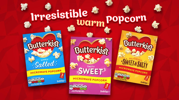 Butterkist Crunchy Toffee Popcorn 6x20g Snack Packs, Case of 12 - Gluten Free
