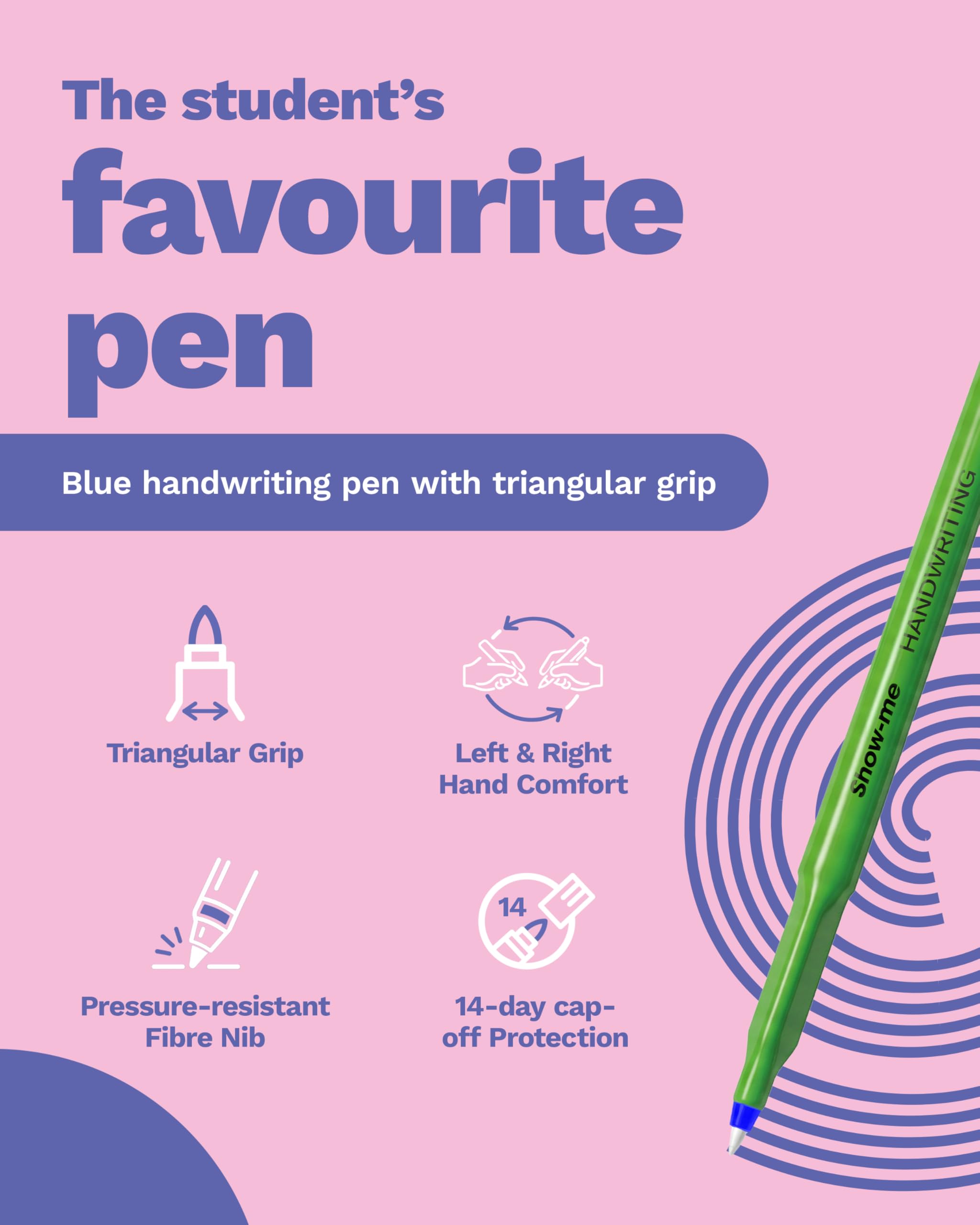 Swash KOMFIGRIP THW12BU Stick Ballpoint Pens - Washable Ink, Pressure-Resistant Tip | Blue, Pack of 12 2