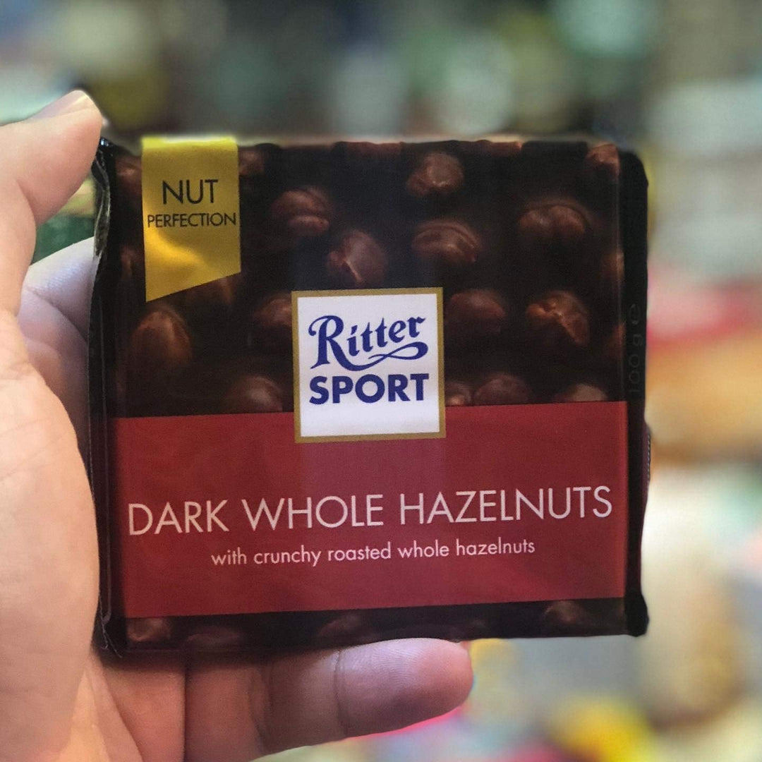 Ritter Sport Dark Chocolate Bar with Whole Hazelnuts - 100g
