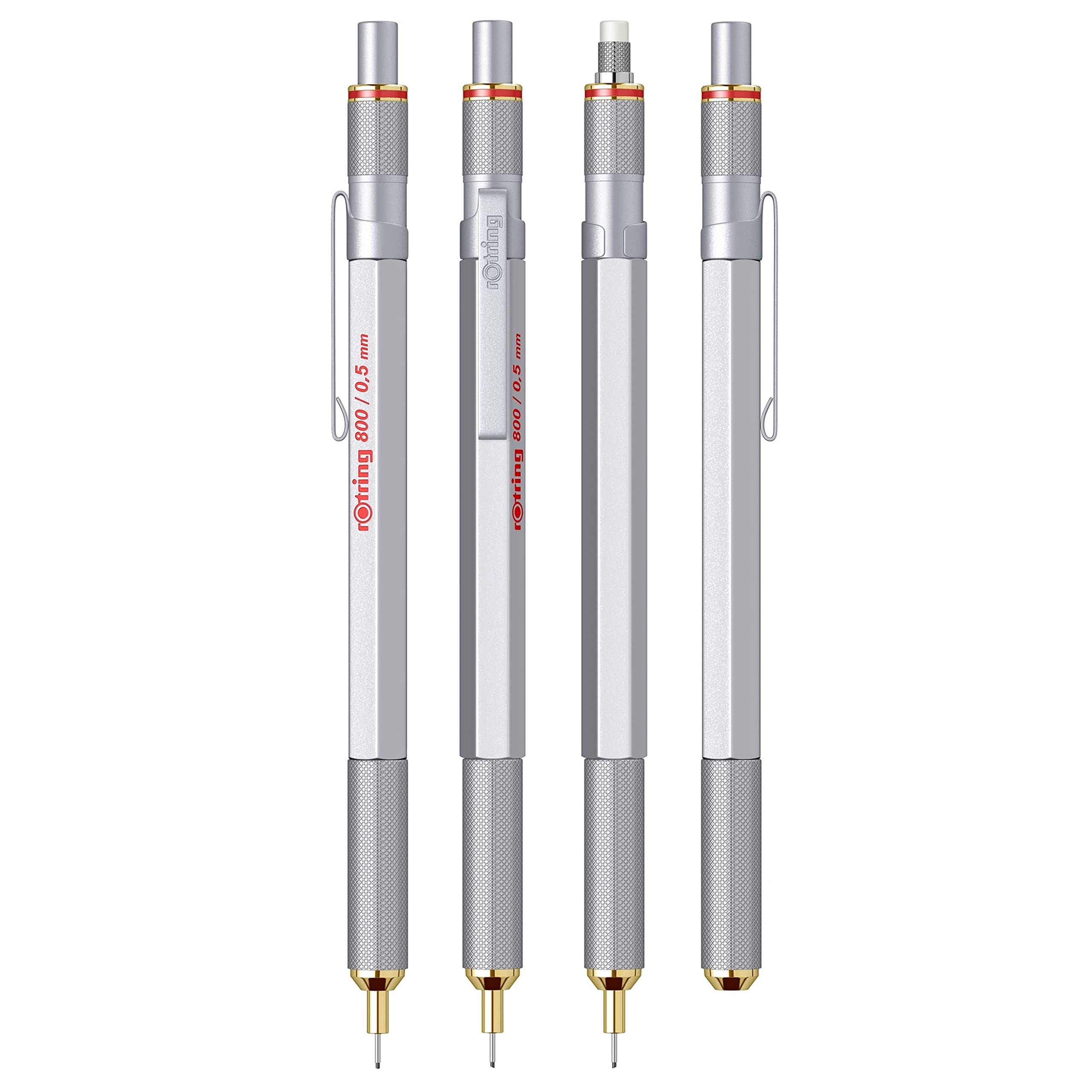 rOtring 800 Mechanical Pencil - 0.5 mm Line Size | Full Metal Body | Silver 3