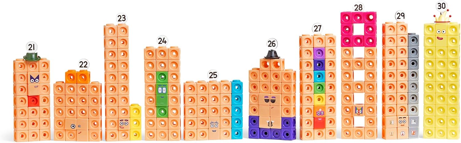 Learning Resources MathLink Cubes Numberblocks 21–30 Activity Set - Educational Building Toy for Ages 3-7 2