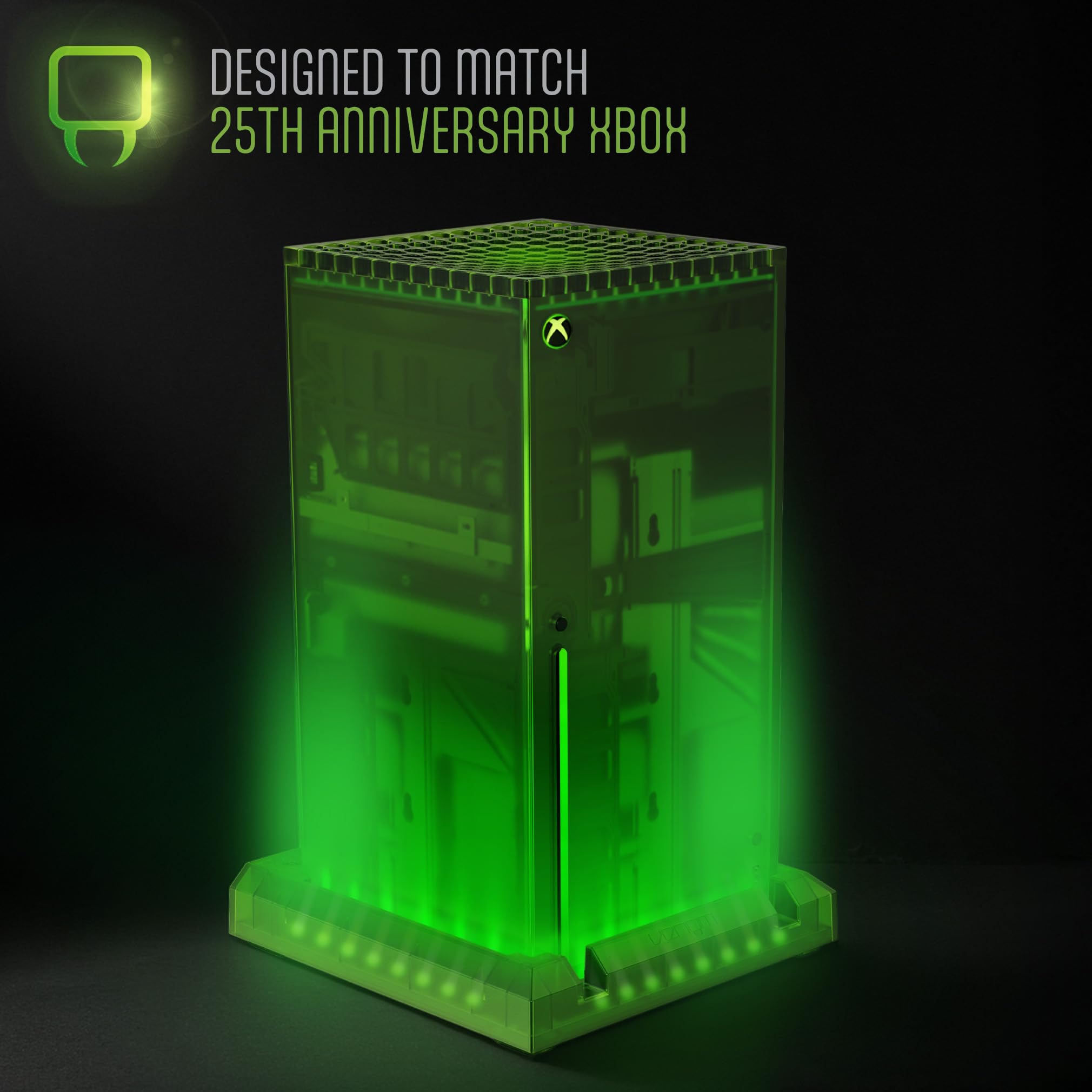 Venom X25 LED Console Stand for Xbox Series X - Translucent Green, Customizable Lighting