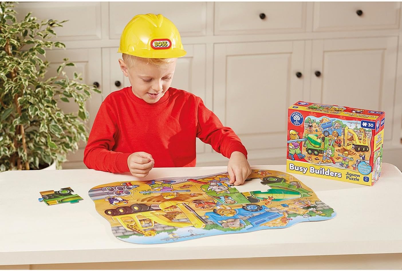 Orchard Toys Busy Builders Jigsaw Puzzle - 30-Piece Educational Construction Puzzle for Ages 3+ 6