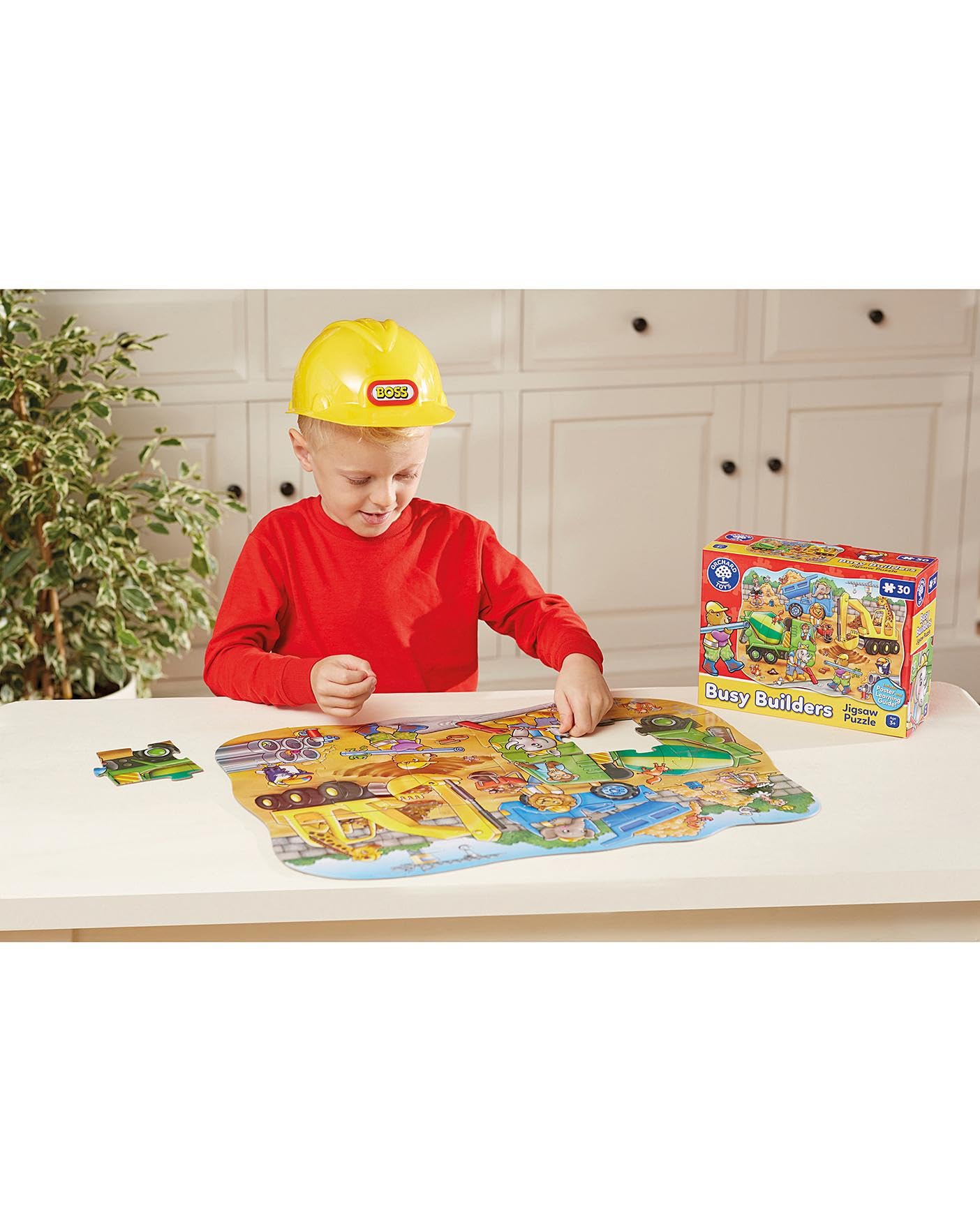Orchard Toys Busy Builders Jigsaw Puzzle - 30 Pieces, Shaped, Educational for Ages 3+