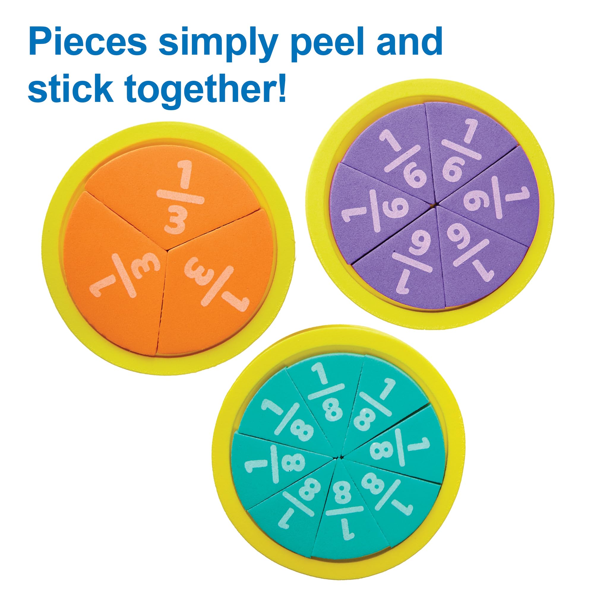 Baker Ross Learn Fractions Foam Kits - Pack of 9, STEM, Math Aids, Colour-Coded Pieces 5