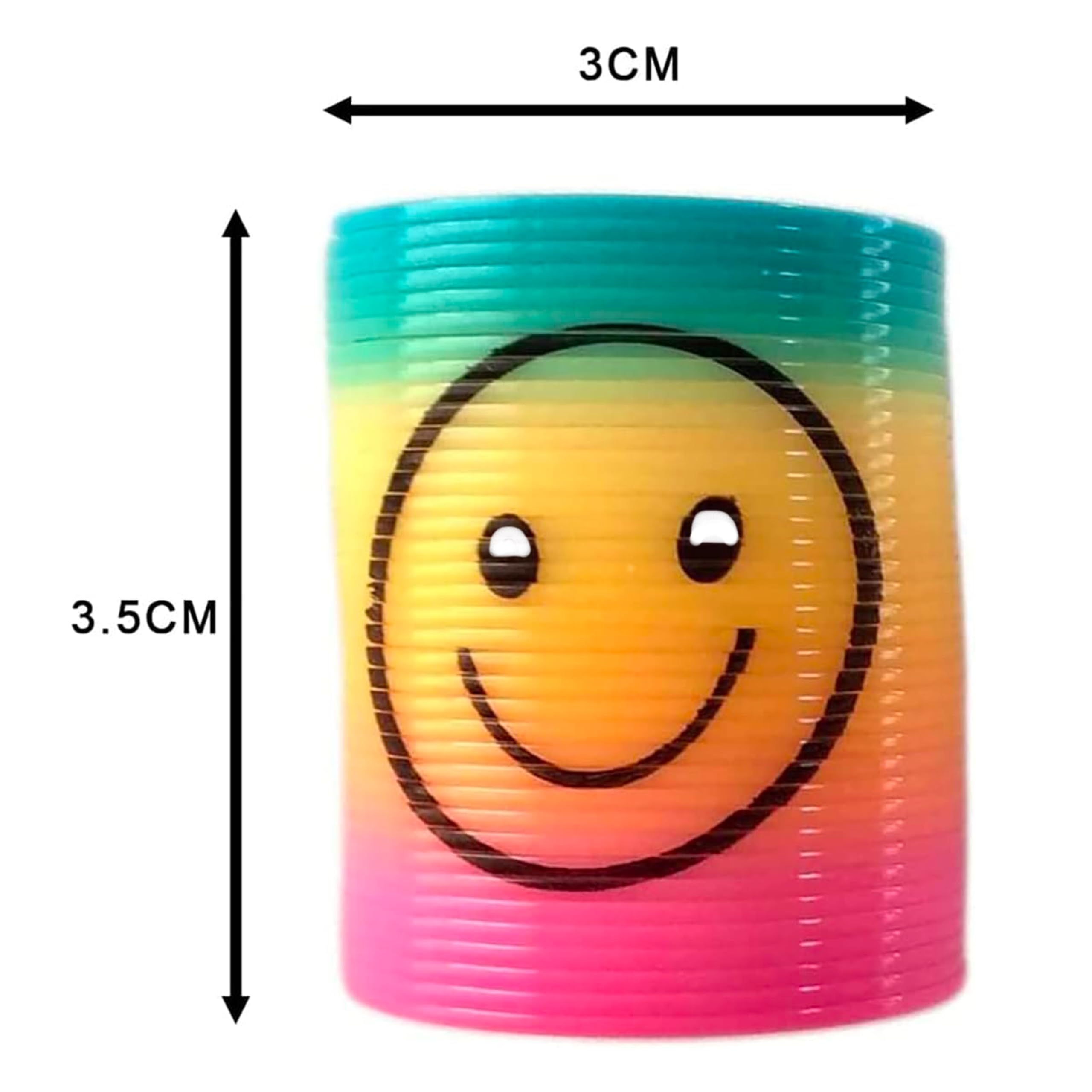 SHATCHI Mini Smile Face Springs - 12 Pcs Rainbow Slinky Fidget Toys for Kids | Stretches to 1 Meter 7