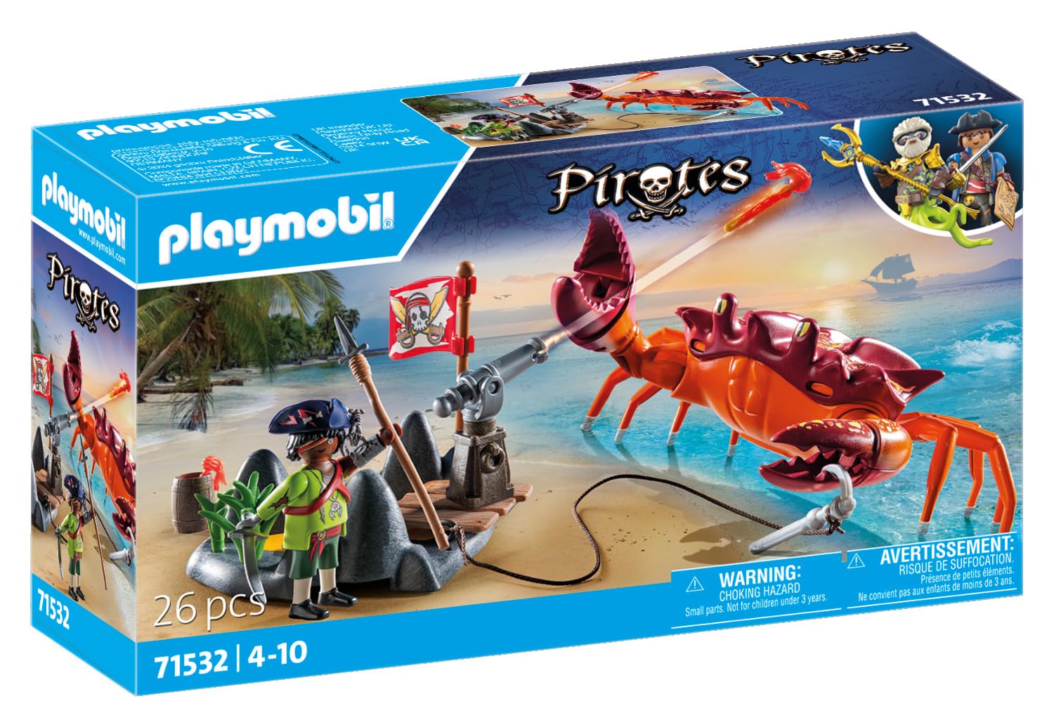 Playmobil 71532 Pirates: Battle with the Giant Crab - Fantasy Pirate Playset for Kids 4+ 6