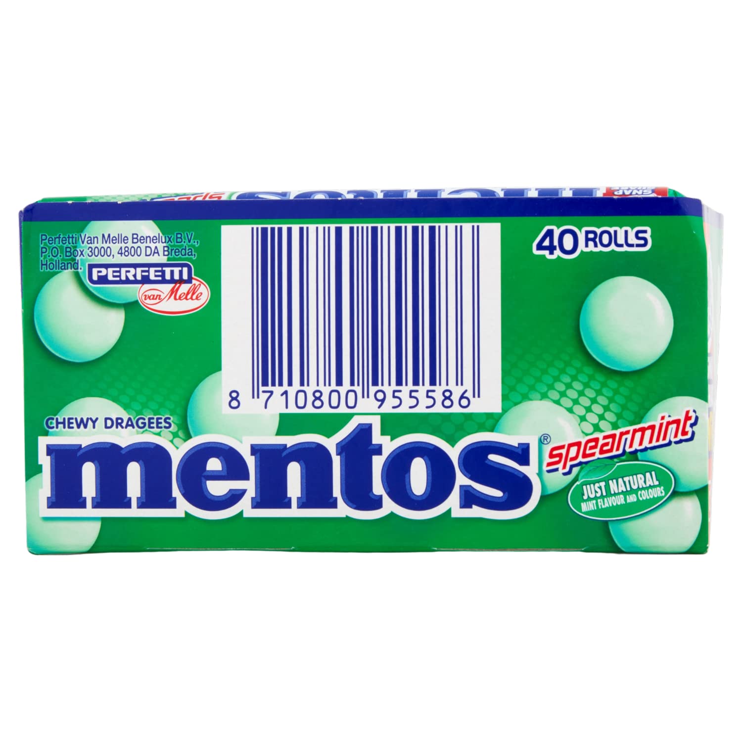 Mentos Spearmint Soft Mints – Erfrischende Kaubonbons mit natürlichen Farbstoffen, vegetarisch geeignet – 40 Rollen 7